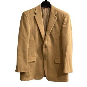 Andrew Fezza Camel Hair Blazer Mens 40R Tan Single Breasted Sport Coat Jacket